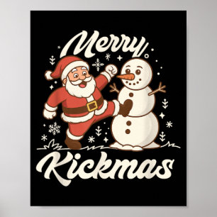 Funny Merry Kickmas Christmas Karate Jiu Jitsu Poster