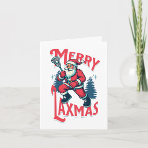 Funny Merry Laxmas Lacrosse Christmas Card