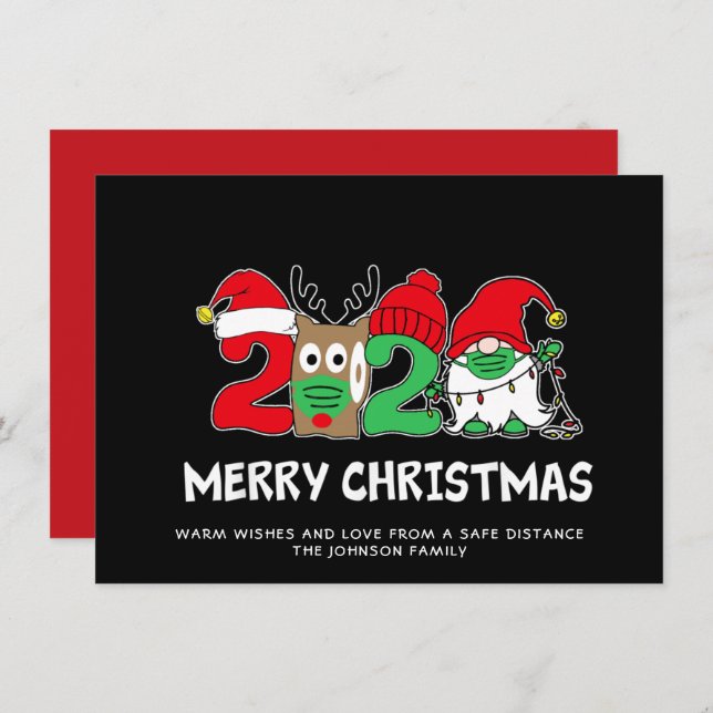 Funny Merry Quarantine Christmas 2021 Greeting Holiday Card (Front/Back)
