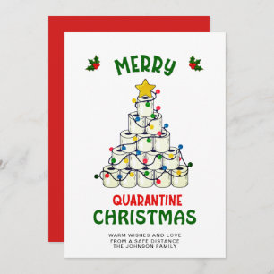 Funny Merry Quarantine Christmas Greeting Holiday Card