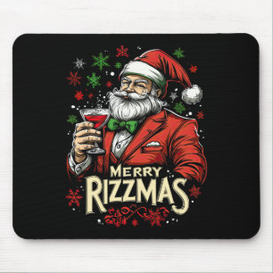 Funny Merry Rizzmas Santa Christmas Mouse Pad