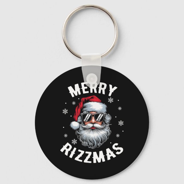 Funny Merry Rizzmas Sigmas Kids Teens School Chris Key Ring (Front)