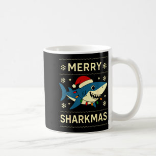 Funny Merry Sharkmas Christmas Shark Humor  Coffee Mug