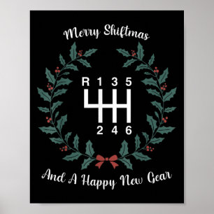 Funny Merry Shiftmas And A Happy New Quote Mechani Poster