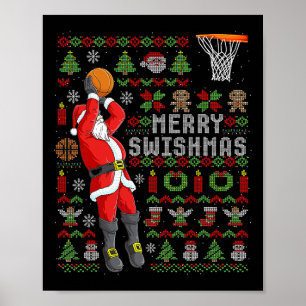 Funny Merry Swishmas Ugly Christmas Sketll Christm Poster