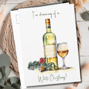 Funny Merry White Christmas  Holiday Postcard