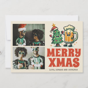 Funny Merry Xmas Groovy Photo Christmas  Card