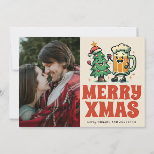 Funny Merry Xmas Groovy Photo Christmas  Card
