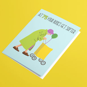 Funny Message 75th Birthday Card
