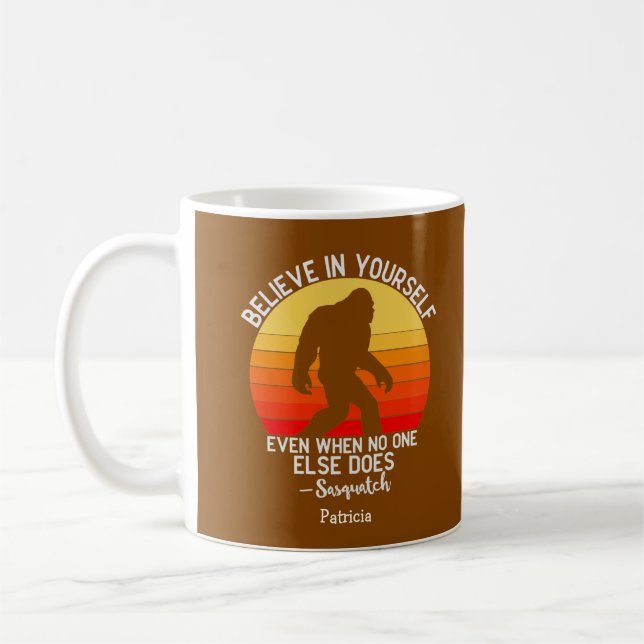 Funny Message from Big Foot/Sasquatch  Coffee Mug (Left)
