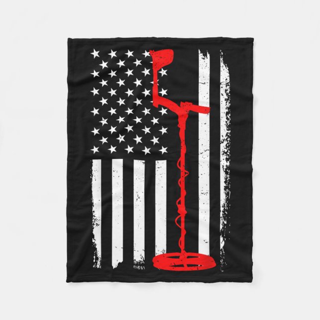 Funny Metal Detecting Design For Men Women Metal D Fleece Blanket (Front)