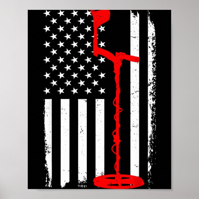 Funny Metal Detecting Design For Men Women Metal D Poster (Front)