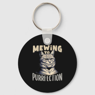 Funny Mewing Jawline Cat Gifts And Apparel Mewing Key Ring