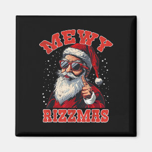 Funny Mewy Rizzmas Santa Mewing Rizz Mens Christma Magnet