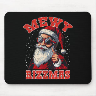 Funny Mewy Rizzmas Santa Mewing Rizz Mens Christma Mouse Pad