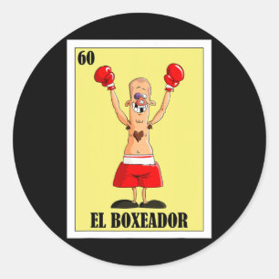 Funny Mexican Boxing Design - El Boxeador  Classic Round Sticker