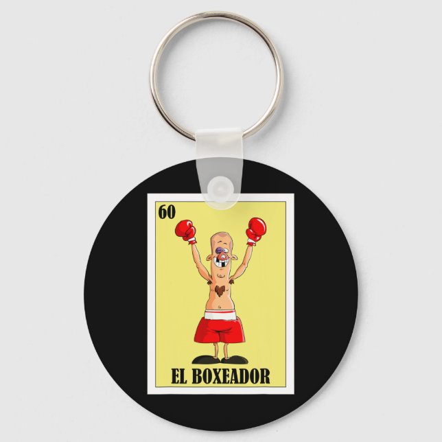 Funny Mexican Boxing Design - El Boxeador  Key Ring (Front)