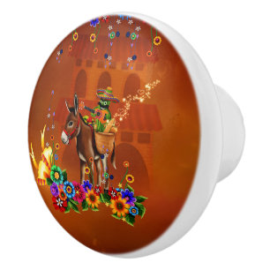 Funny mexican cactus ceramic knob