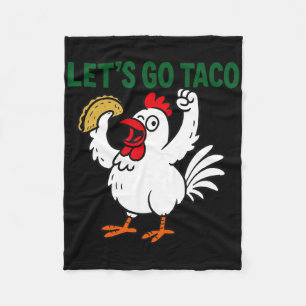 Funny Mexican Chicken Tee Rooster Design With Let' Fleece Blanket