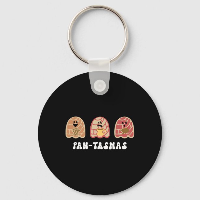 Funny Mexican Conchas Spooky Ghost Pan  Key Ring (Front)