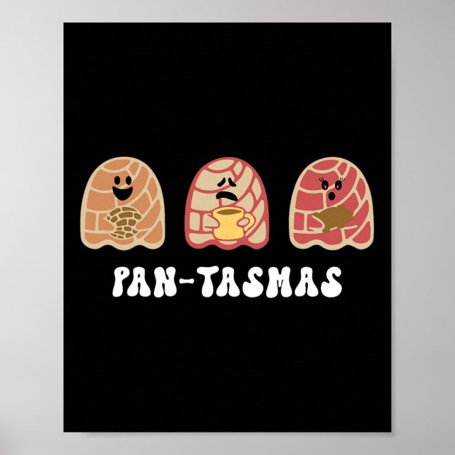 Funny Mexican Conchas Spooky Ghost Pan  Poster (Front)