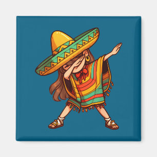 Funny mexican dabbing poncho cinco de mayo dab magnet