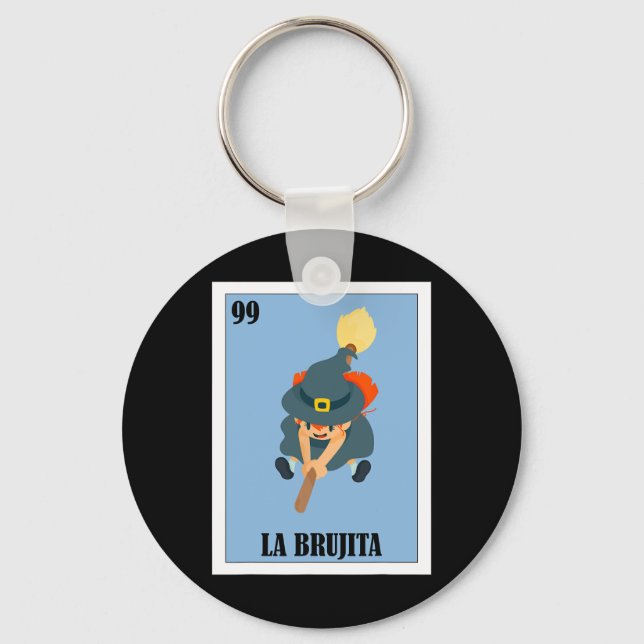 Funny Mexican Design For Cinco De Mayo - La Brujit Key Ring (Front)