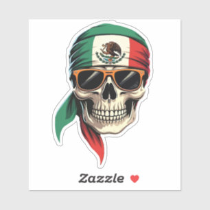 Funny Mexican Flag Skull 16th September Mexican