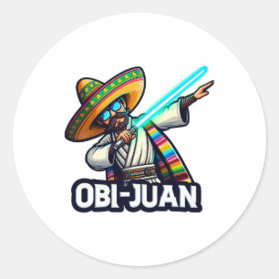 Funny Mexican Obi Juan Movie Parody Cinco De Mayo Classic Round Sticker
