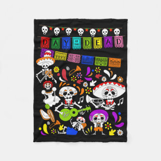 Funny Mexican Skeleton - Dia De Los Muertos Day Of Fleece Blanket