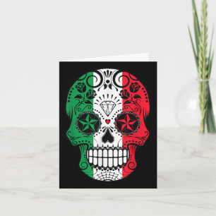 Funny Mexican Skull Head Cinco De Mayo Flag Card