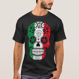 Funny Mexican Skull Head Cinco De Mayo Flag T-Shirt