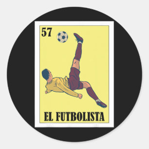 Funny Mexican Soccer Design - El Futbolista Classic Round Sticker