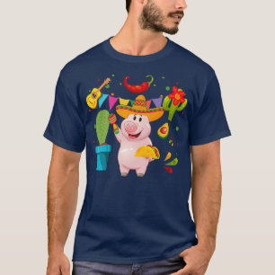 Funny Mexican Sombrero Pig Farmers Cinco De Mayo F T-Shirt