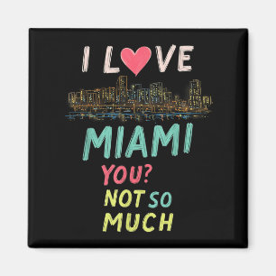 Funny Miami Florida Night Skyline Vintage  Magnet