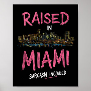Funny Miami Florida Night Skyline Vintage Tank Top Poster