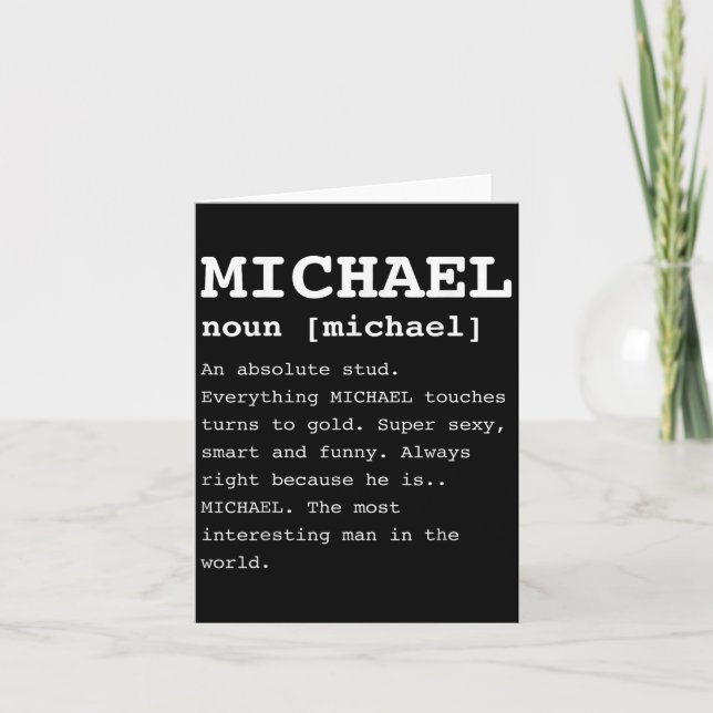 Funny Michael For Anyone Named Mike Shirt  Card (Front)