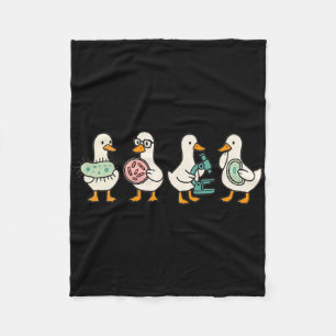 Funny Microbiology Silly Goose Biology Teacher Mic Fleece Blanket