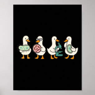 Funny Microbiology Silly Goose Biology Teacher Mic Poster