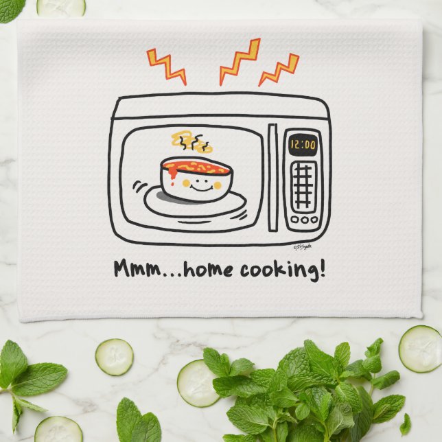 Funny Microwave Home Cooking Tea Towel (Folded)