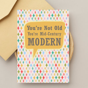 Funny Mid-Century Modern Retro Star Burst  Card