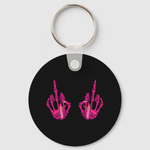 Funny Middle Finger Curse Word Breast Cancer Breas Key Ring