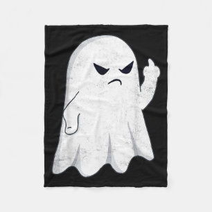 Funny Middle Finger Ghost Halloween Costume Men Fleece Blanket