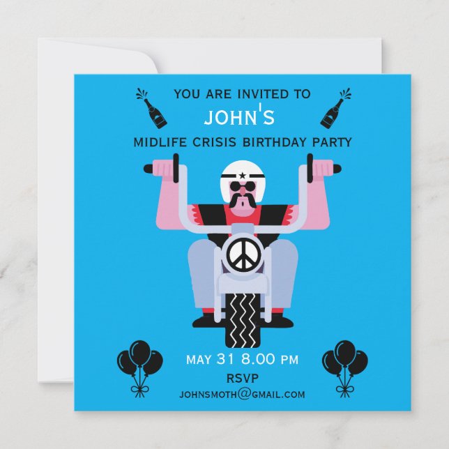 Funny Midlife Crisis Birthday Party (Front)