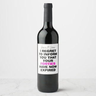 Funny Milestone Birthday Gift, 50th Wine Label