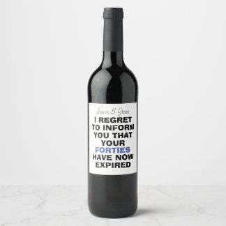Funny Milestone Birthday Gift, 50th Wine Label