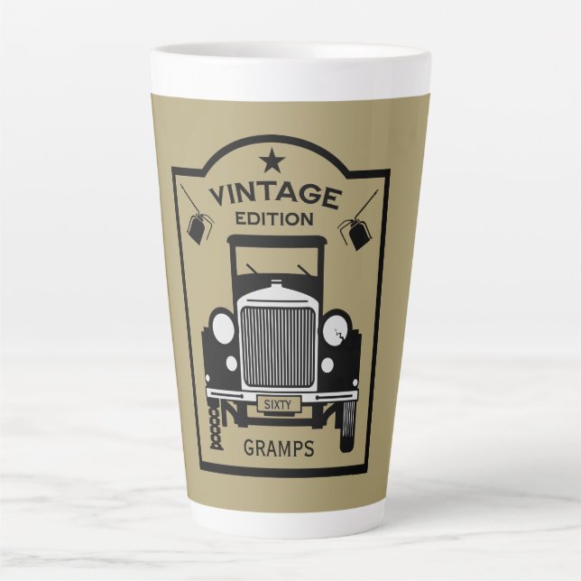 Funny Milestone Birthday Over The Hill Latte Mug (Front)