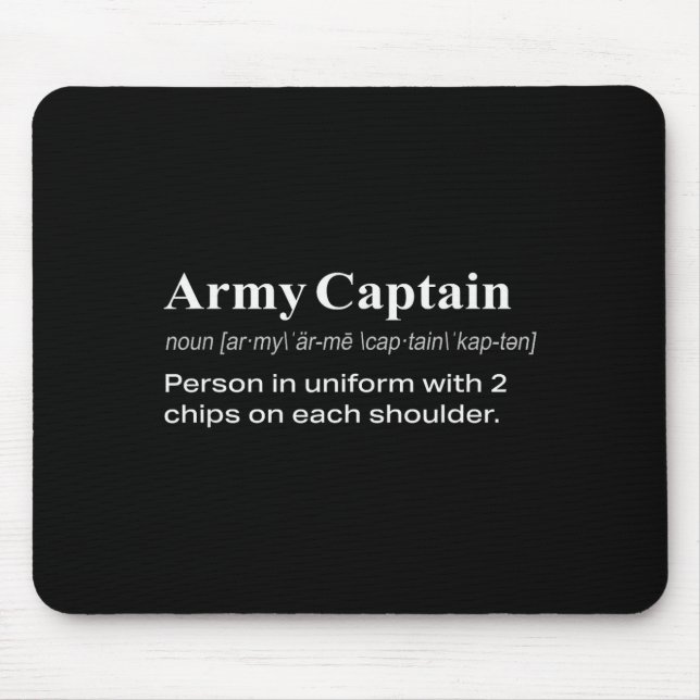 Funny Military Army Captain Definition Gift  Mouse Pad (Front)