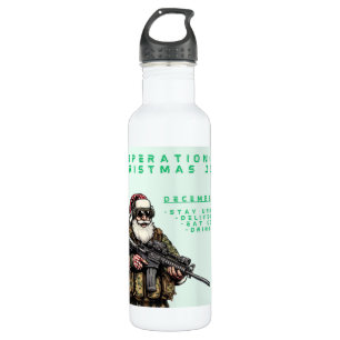 Funny Military/Christmas Santa 710 Ml Water Bottle