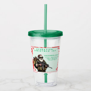 Funny Military/Christmas Santa Acrylic Tumbler